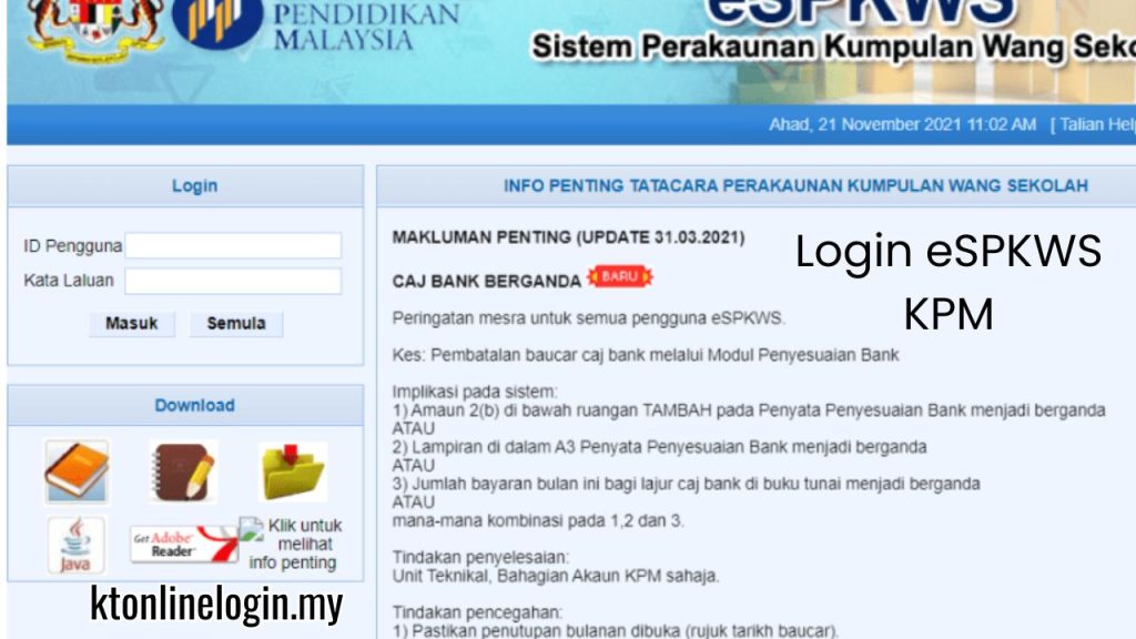 eSPKWS KPM login Online Sekolah Sistem & borang aduan 2 Login eSPKWS KPM